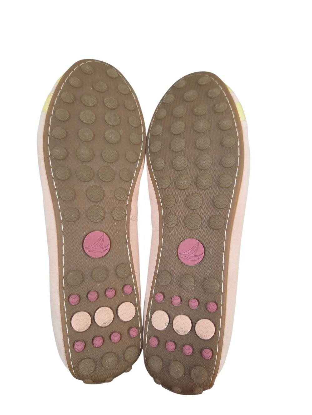 Sperry Top-Sider Suede & Leather Ballet Flats Pink Yellow Bow Womens Size 8M - Picture 6 of 8